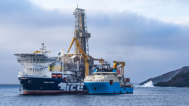 Stena Ice Max drilling ship near St. John's, Newfoundland