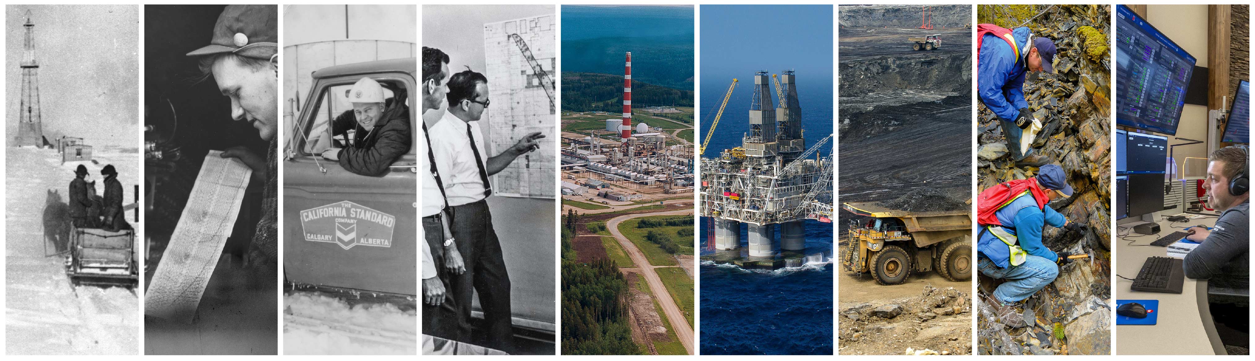 Photos of Chevron employees and assets over the last 8 decades