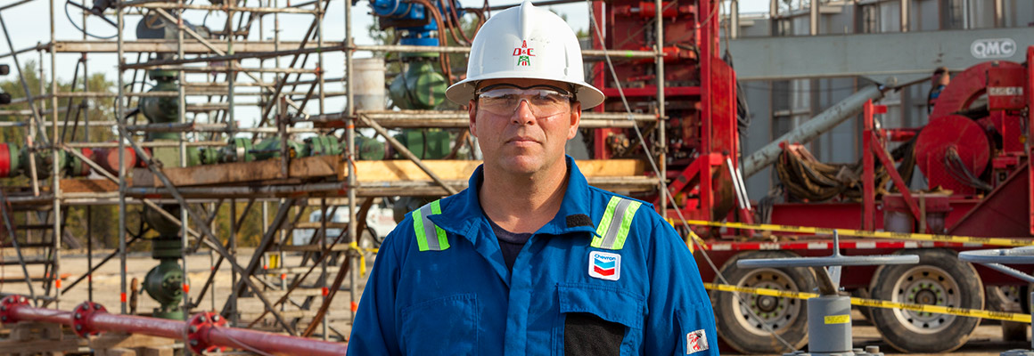 chevron canada employee at a well site