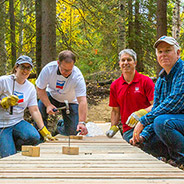 Chevron employees helping build the Fox Creek Nordic Trail