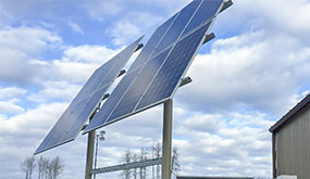 A solar panel used to generate power for Chevron field operations in Alberta