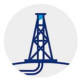 Illustration of a horizontal drilling rig