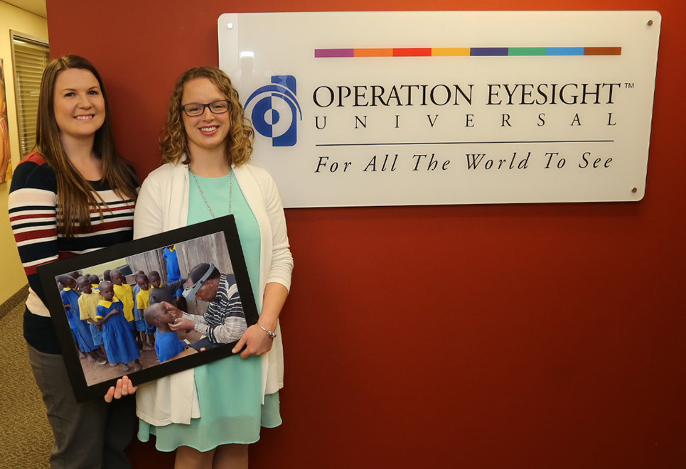 Elizabeth Roden (left) and Brittany Buchan from Operation Universal Eyesight.