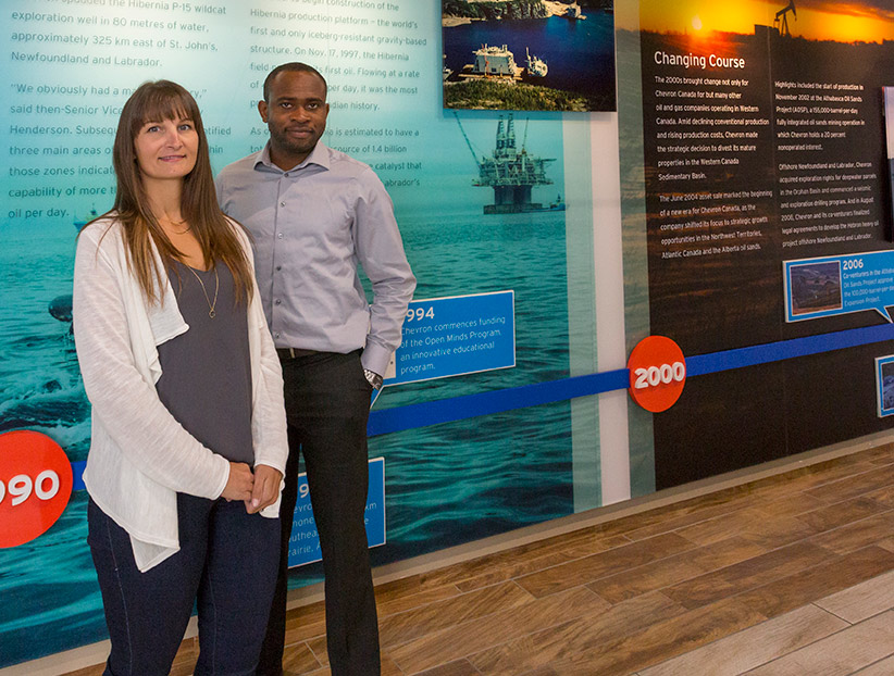 Chevron Canada professionals Emily Jobson and Osita Aniekwe say the sky’s the limit in career possibilities for students with a post-secondary education in science, technology, engineering and math.