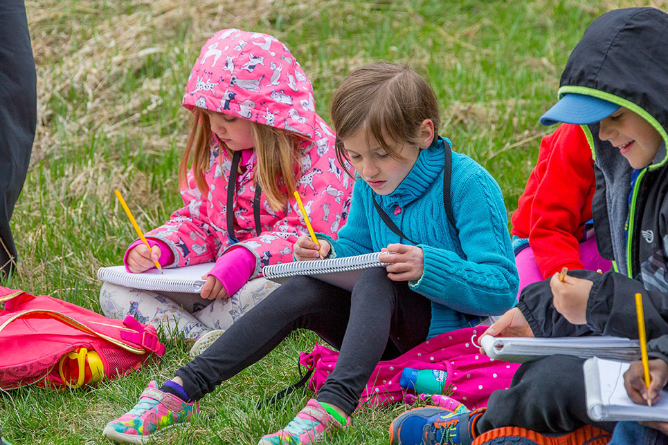 Children learning about nature