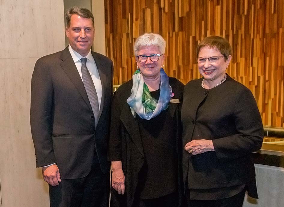 Frank Cassulo, president of Chevron Canada with Donna Livingstone and Nancy Tousley