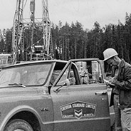 Chevron employee at a well site near Fox Creek, Alberta